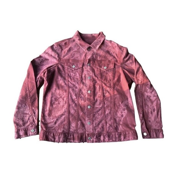 Robin's Jean Suede Denim Jacket USA Made HUGE Embroidered Maroon XXXL Men RARE